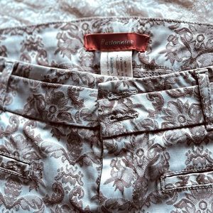 Cartonnier Charlie ankle Ankle skinny Jacquard Brocade pattern pants size 8